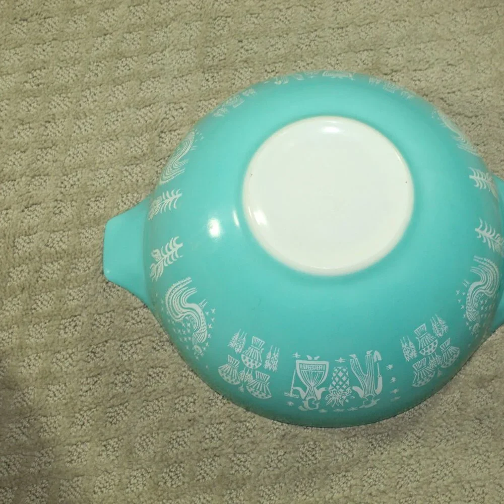 Vtg PYREX AMISH BUTTERPRINT Cinderella Mixing Nesting Bowl SET 441 442 443 444